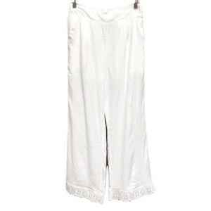 Molly Bracken White Wide Leg Trouser Pants